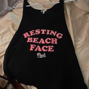 - Resting beach face PINK tank top